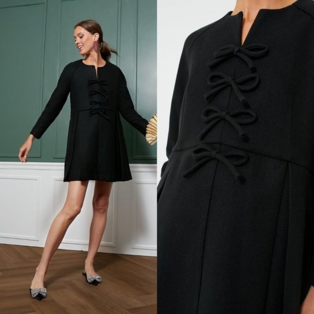 Tuckernuck Black Mini Dress with Front Bow Details